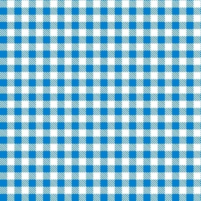 Smaller Scale 1/2" Square Bluebell and White Buffalo Plaid Checker Gingham Spoonflower Petal Solids Coordinate Mystic Blue