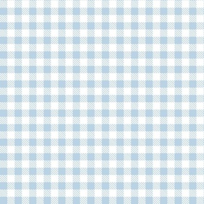 Smaller Scale 1/2" Square Fog and White Buffalo Plaid Checker Gingham Spoonflower Petal Solids Coordinate Light Cornflower Blue