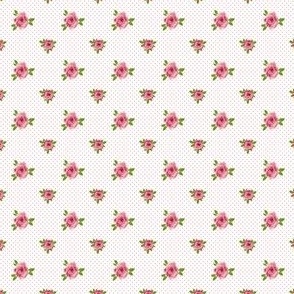 Floral Roses | Red Polka Dot | Pure White Backer