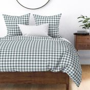 Bigger Scale 1" Square Slate and White Buffalo Plaid Checker Gingham Spoonflower Petal Solids Coordinate Light Grey Blue