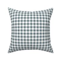Smaller Scale 1/2" Square Slate and White Buffalo Plaid Checker Gingham Spoonflower Petal Solids Coordinate Light Grey Blue