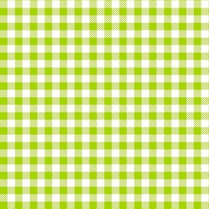 Smaller Scale 1/2" Lime and White Buffalo Plaid Checker Gingham Spoonflower Petal Solids Coordinate Green