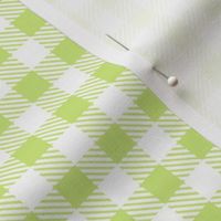 Smaller Scale 1/2" Honeydew and White Buffalo Plaid Checker Gingham Spoonflower Petal Solids Coordinate Pale Light Green