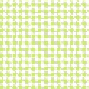 Smaller Scale 1/2" Honeydew and White Buffalo Plaid Checker Gingham Spoonflower Petal Solids Coordinate Pale Light Green