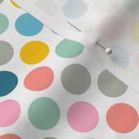 Spring Dotsy Abstract Geometric Polka Dots in Spring Pastels with TRUE WHITE - SMALL Scale - UnBlink Studio by Jackie Tahara
