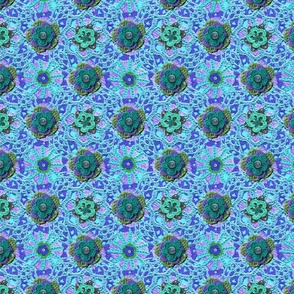 Blue Flower Power Hippie Style Crochet Design