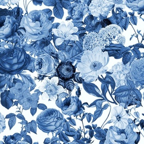 Blue Flower Fabric, Wallpaper and Home Decor | Spoonflower