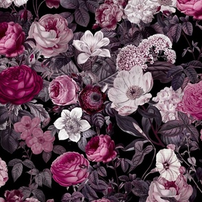 Dark Mood Flower Pattern 