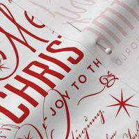 Red White Typographic Christmas Pattern 