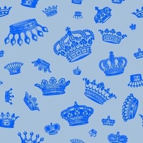 Royal Crowns: Cobalt on Sky Blue