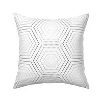 Dotted Hexagons large black gray white