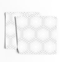 Dotted Hexagons large black gray white