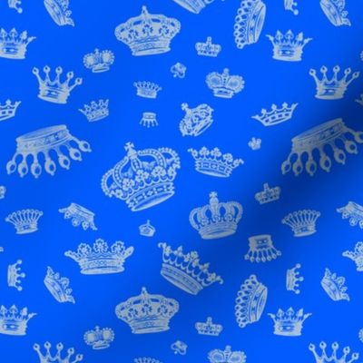 Royal Crowns: Sky Blue on Cobalt