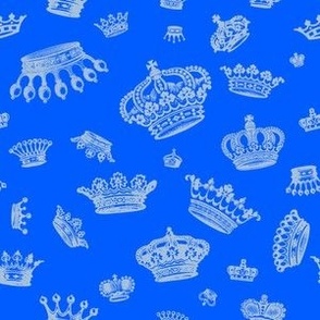 Royal Crowns: Sky Blue on Cobalt