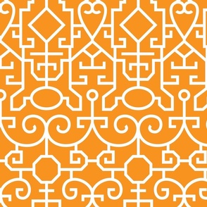 Moroccan Screen // White on Orange