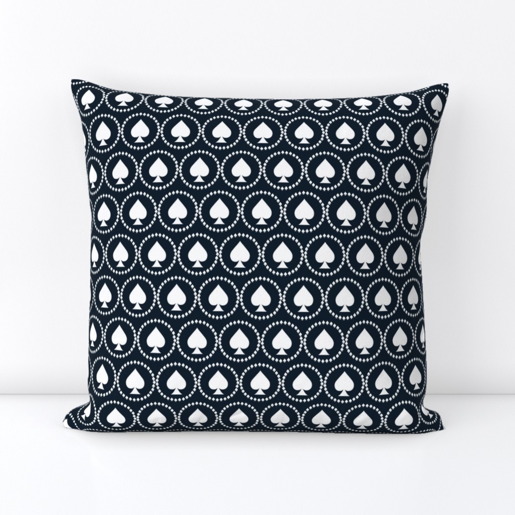 Spade design on dark blue background