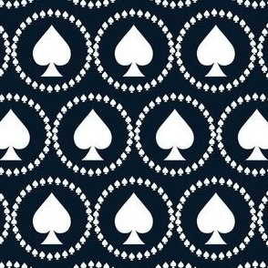 Spade design on dark blue background