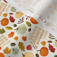 Small Scale Autumn Leaves and Pumpkins Please Fall Scatter on Natural Background