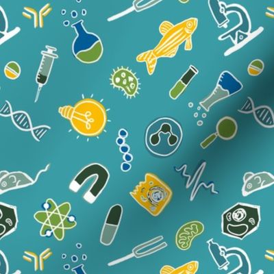 Science Icons on Aqua