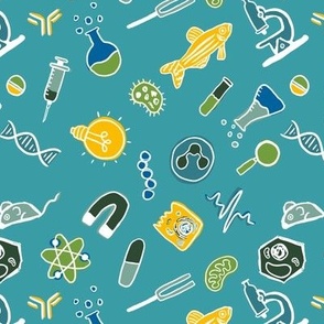 Science Icons on Aqua