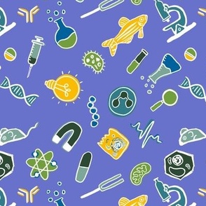 Science Icons on Purple