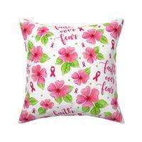 Large Scale Faith Over Fear Pink Ribbon Breast Cancer Awareness Fighter Survivor