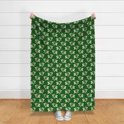 Bigger Scale Holly and Ivy Christmas Holiday Floral on Green