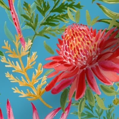 Painted Protea turquioise
