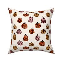 leopard pumpkin fabric - pumpkin fabric, fall, girls autumn cute - brights