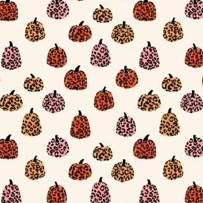SMALL leopard pumpkin fabric - pumpkin fabric, fall, girls autumn cute - brights