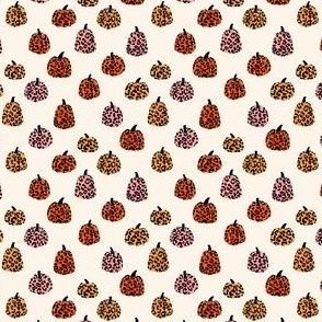 MINI leopard pumpkin fabric - pumpkin fabric, fall, girls autumn cute - brights