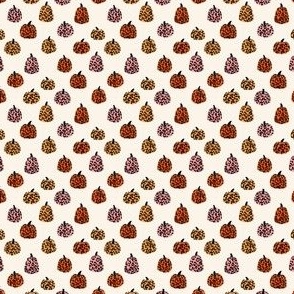 TINY leopard pumpkin fabric - pumpkin fabric, fall, girls autumn cute - brights