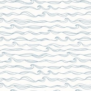 Ocean Waves on White (Smallest Scale)