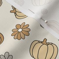 Pumpkin Floral Beige - medium scale