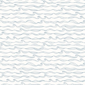 Ocean Waves on White (Smaller Scale)