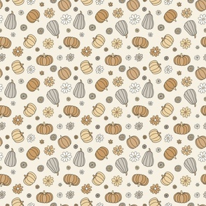 Pumpkin Floral Beige - small scale