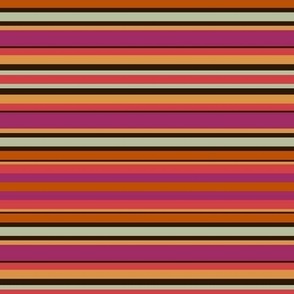Hot Pink and Orange Hippie Mod Horizontal Stripe