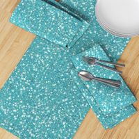 Solid Aqua Blue Faux Glitter -- Glitter Look, Simulated Glitter, Blue Solid Glitter, Aqua Blue Solid Sparkles Print -- 60.42in x 25.00in repeat -- 150dpi (Full Scale) 