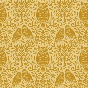 Owl Damask (Gold)