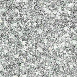 Solid Silver Diamond Faux Glitter -- Glitter Look, Simulated Glitter, Diamond Silver Glitter Sparkles Print -- 60.42in x 25.00in repeat -- 150dpi (Full Scale) 