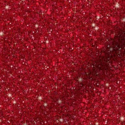 Solid Cherry Candy Red Faux Glitter -- Solid Red Faux Glitter -- PartyGlitter xea006 -- Red Glitter Look, Simulated Glitter, Christmas Red Glitter Sparkles Print -- 60.42in x 25.00in repeat -- 150dpi   (Full Scale) 