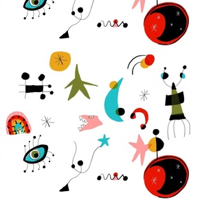 Miro in space, starry moon