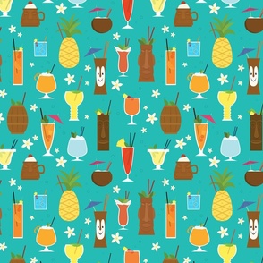 Tiki Drinks Wallpaper (Half Size)
