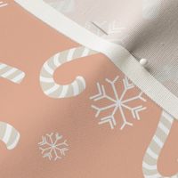 Christmas Celebrations - Peach, White and Buff - 8" Repeat