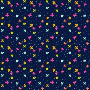 Delicate Butterflies - Multicoloured on Midnight Blue - Small