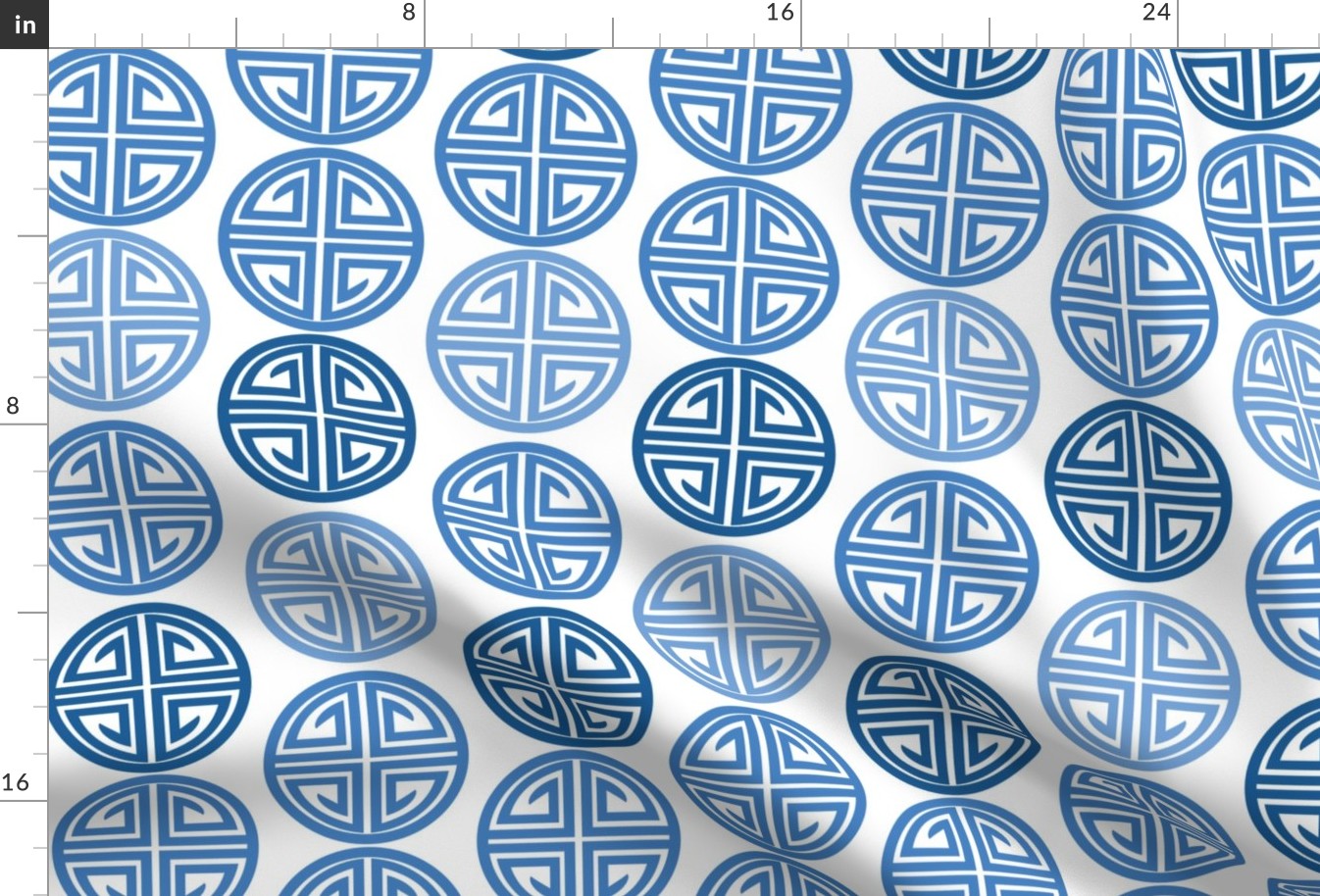 Blue Chinese Symbols 0n White