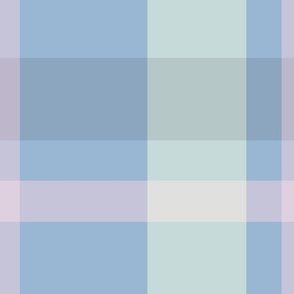 Tartan - Blue, Slate, Mint and Pink - Large