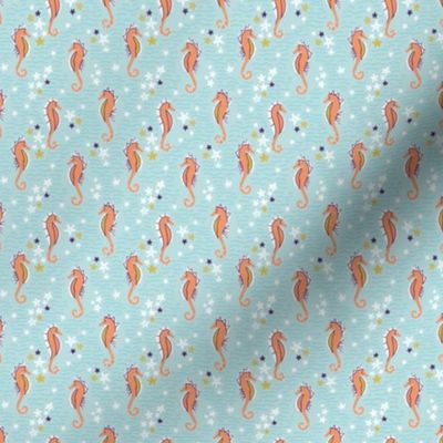 Under the Sea | Ocean Green | Sea Horse & Starfish Repeat Pattern