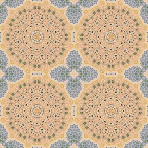 Middle Eastern | Desert Sand Kaleidoscope | Seamless Repeat Pattern