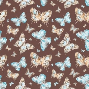 Baby Decor | Butterflies Big & Small | Autumn Brown Repeat Pattern